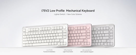 kzzi i75v2 white snow low profile mechanical keyboard