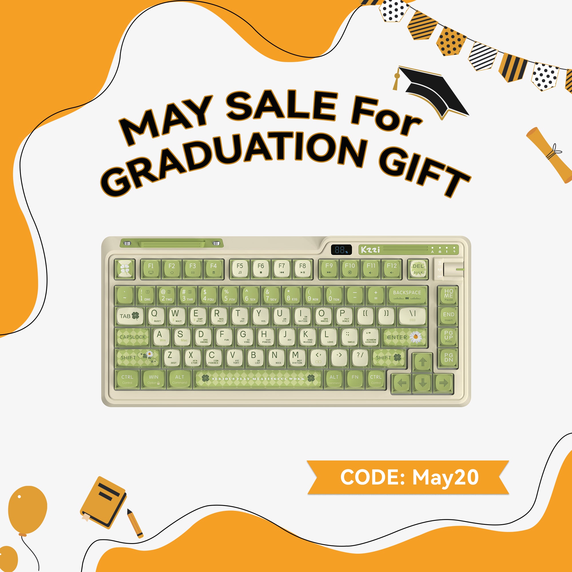 Kzzi k75 Dazzling Pudding Keycap Mechanical Keyboard – Kzzi store