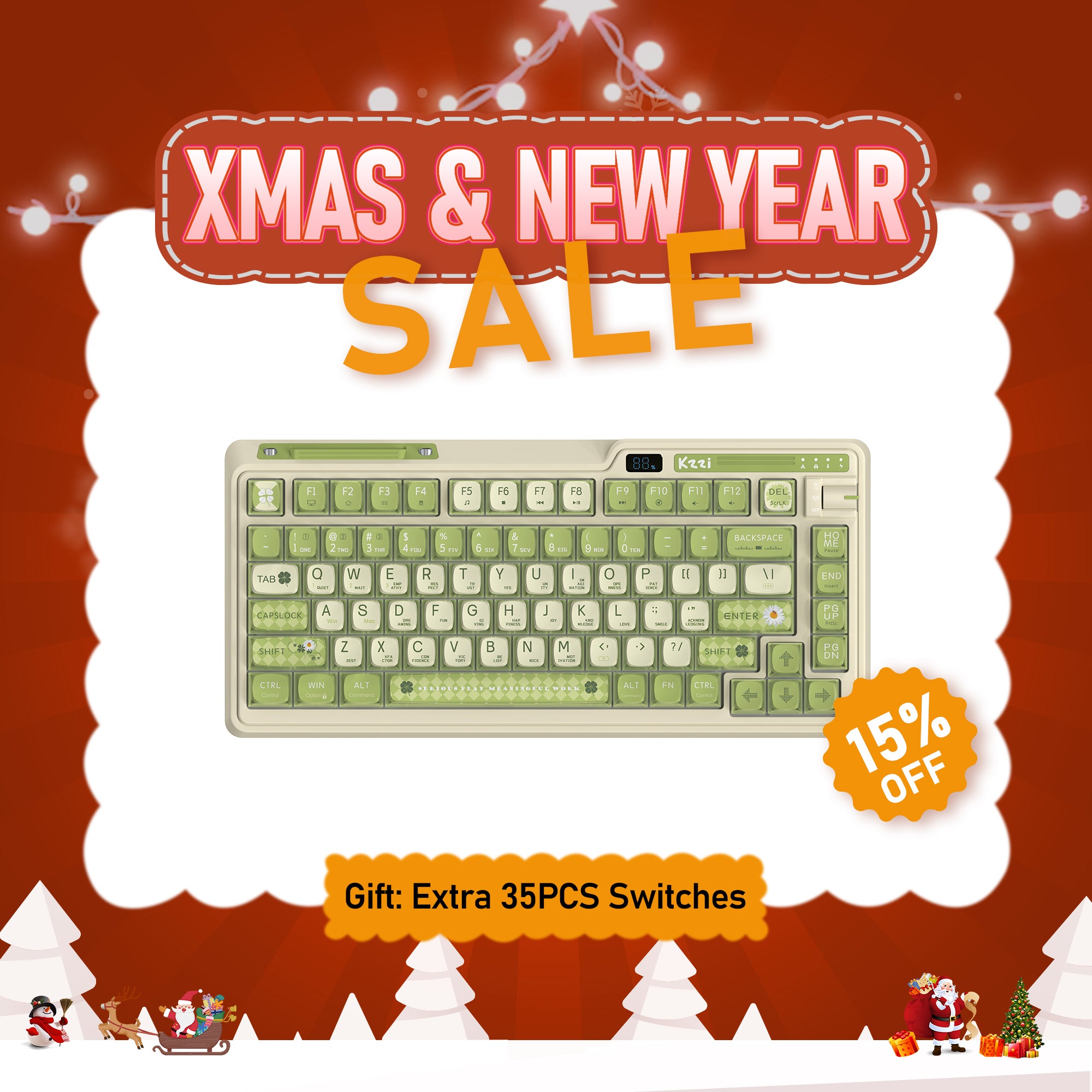 Kzzi k75 Dazzling Pudding Keycap Mechanical Keyboard – Kzzi store