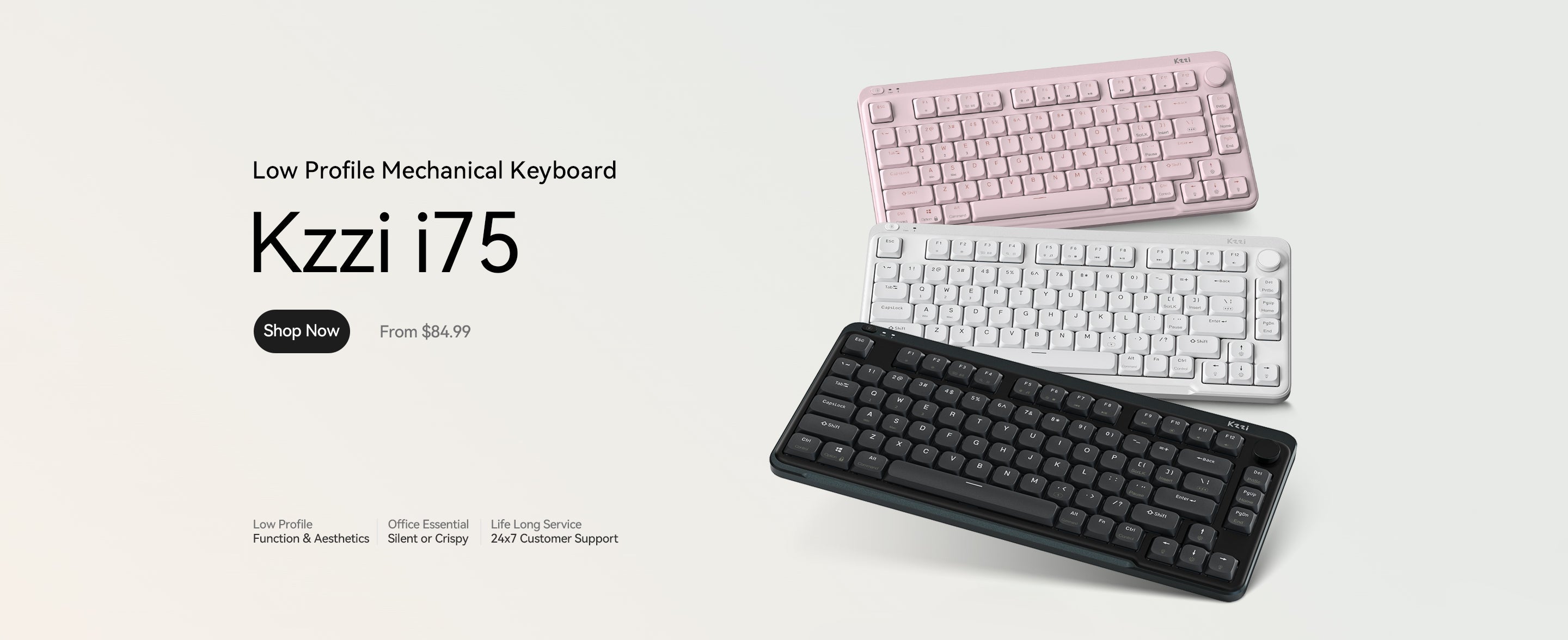 Kzzi I75 Low Profile Mechanical Keyboard – Kzzi store