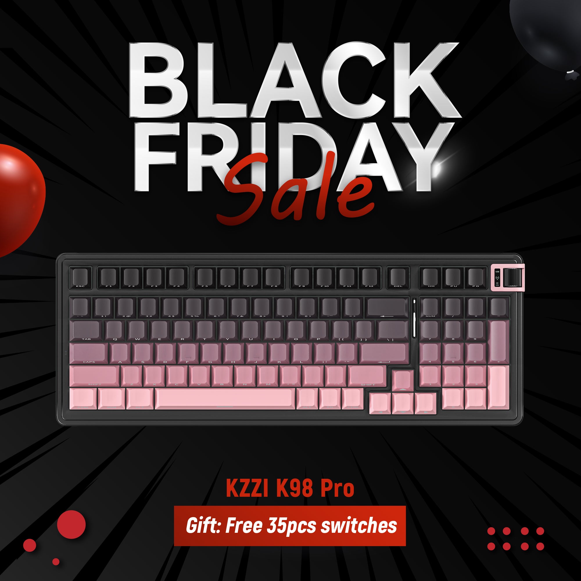 Kzzi K98Pro Low Latency Gaming Keyboard