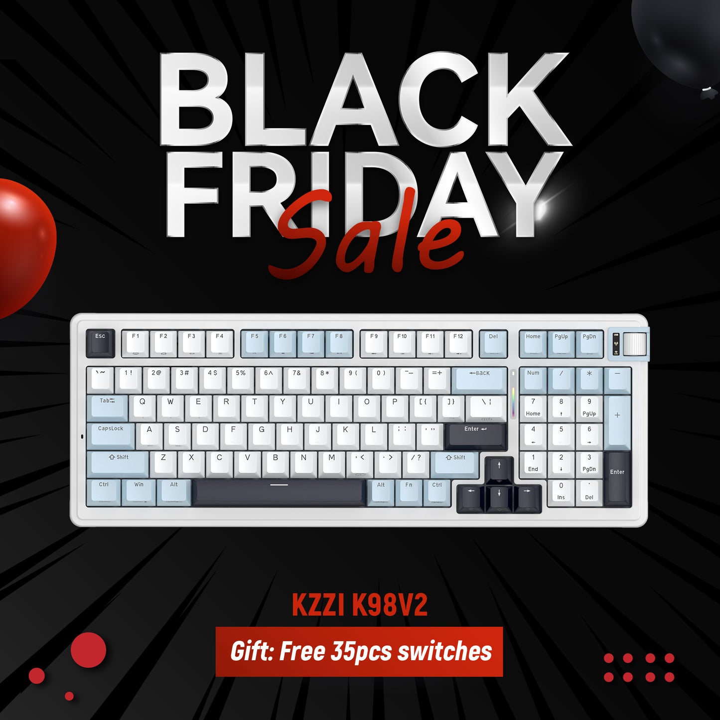 Kzzi K98v2 Retro Gaming Office Mechanical Keyboard