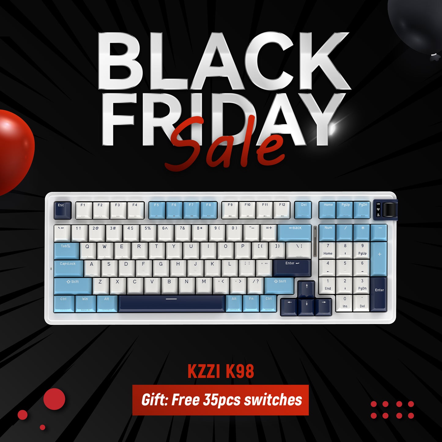 Kzzi K98 Retro Gaming Office Mechanical Keyboard