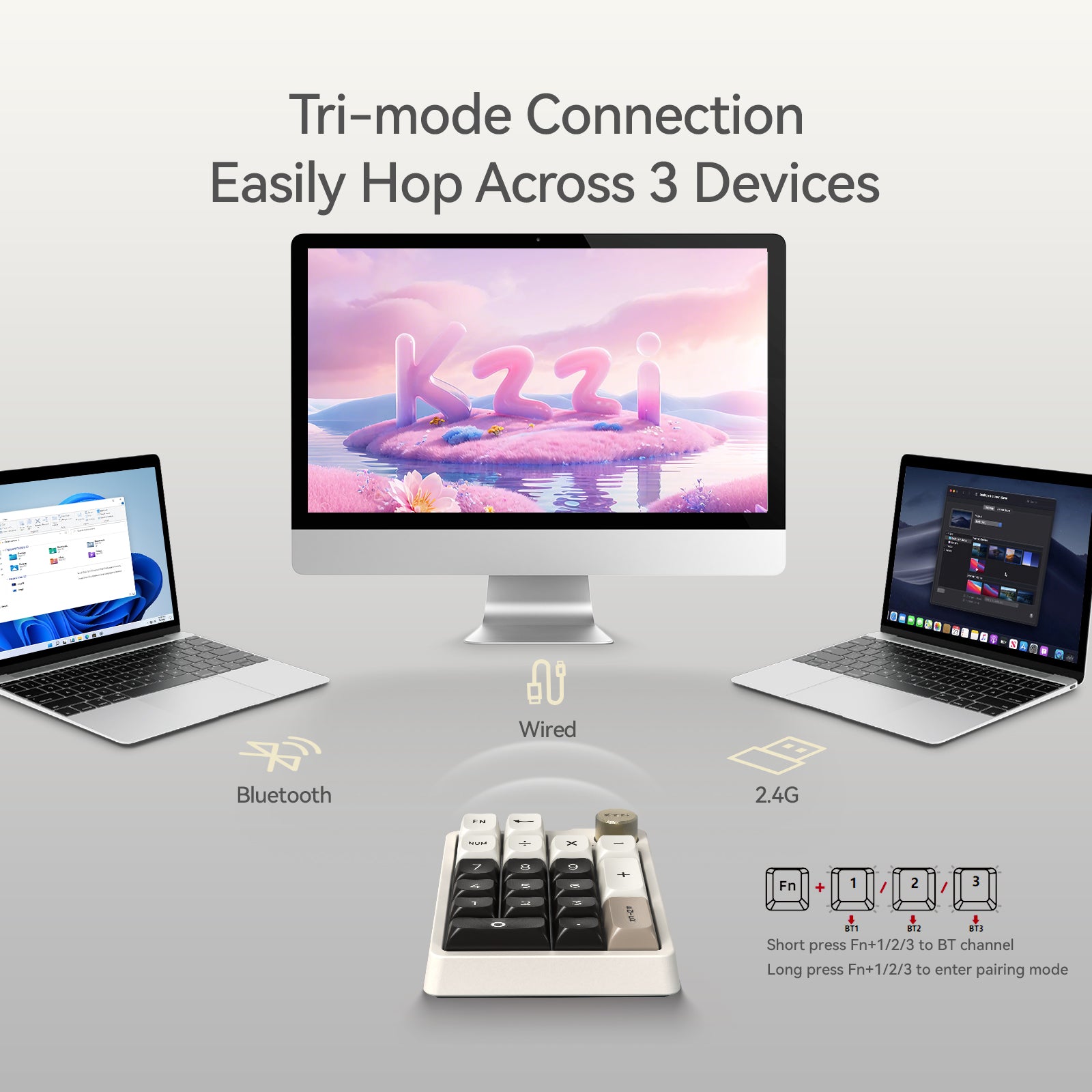 Kzzi K20 bluetooth keyboard numeric keypad