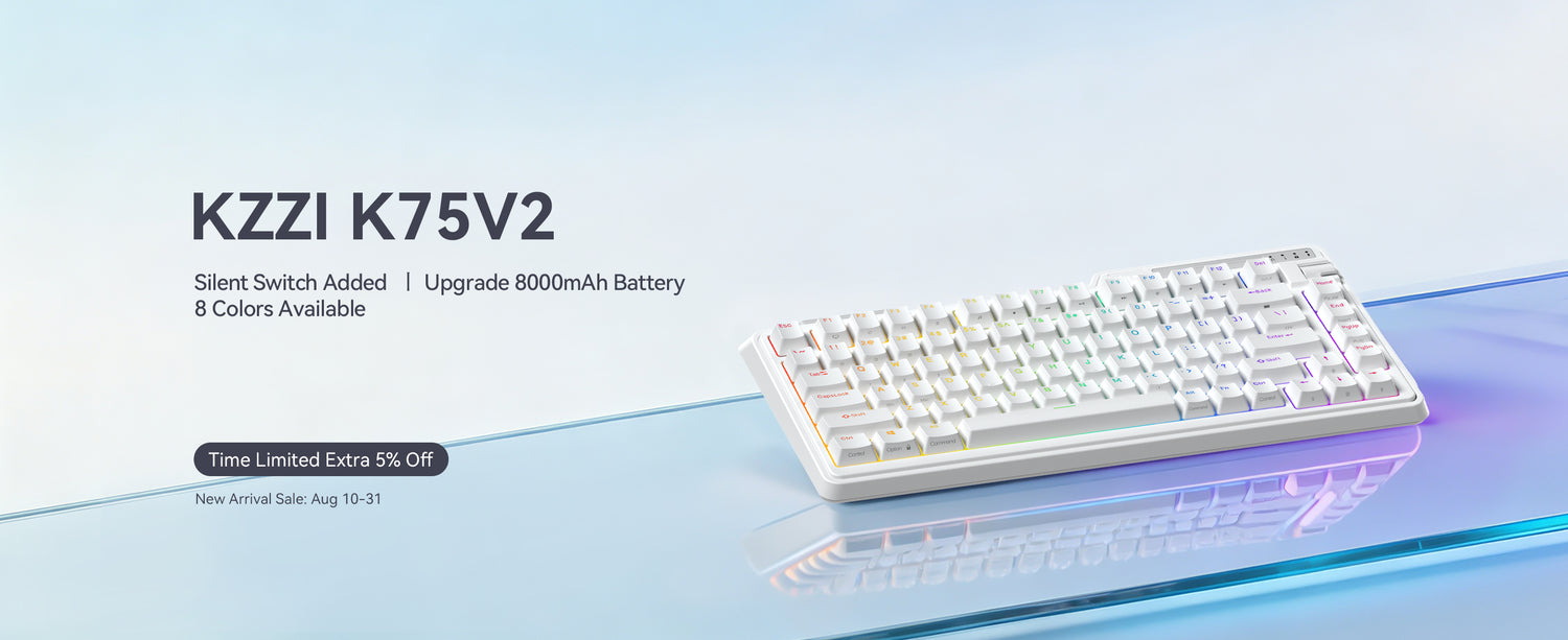 Kzzi K75v2 white mechanical keyboard