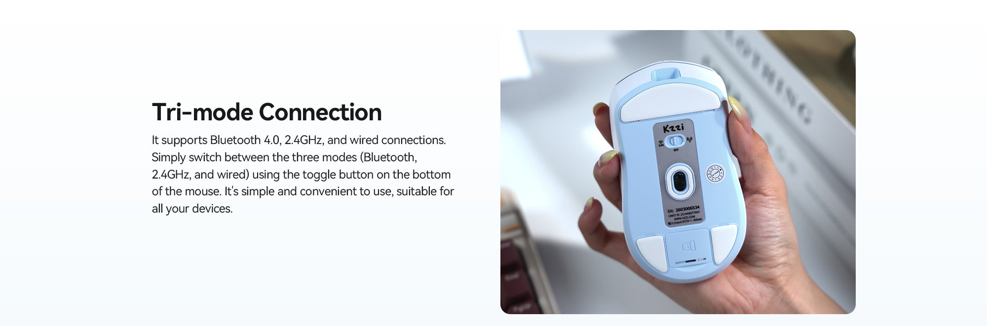 Kzzi Z1mini tri-mode computer mouse