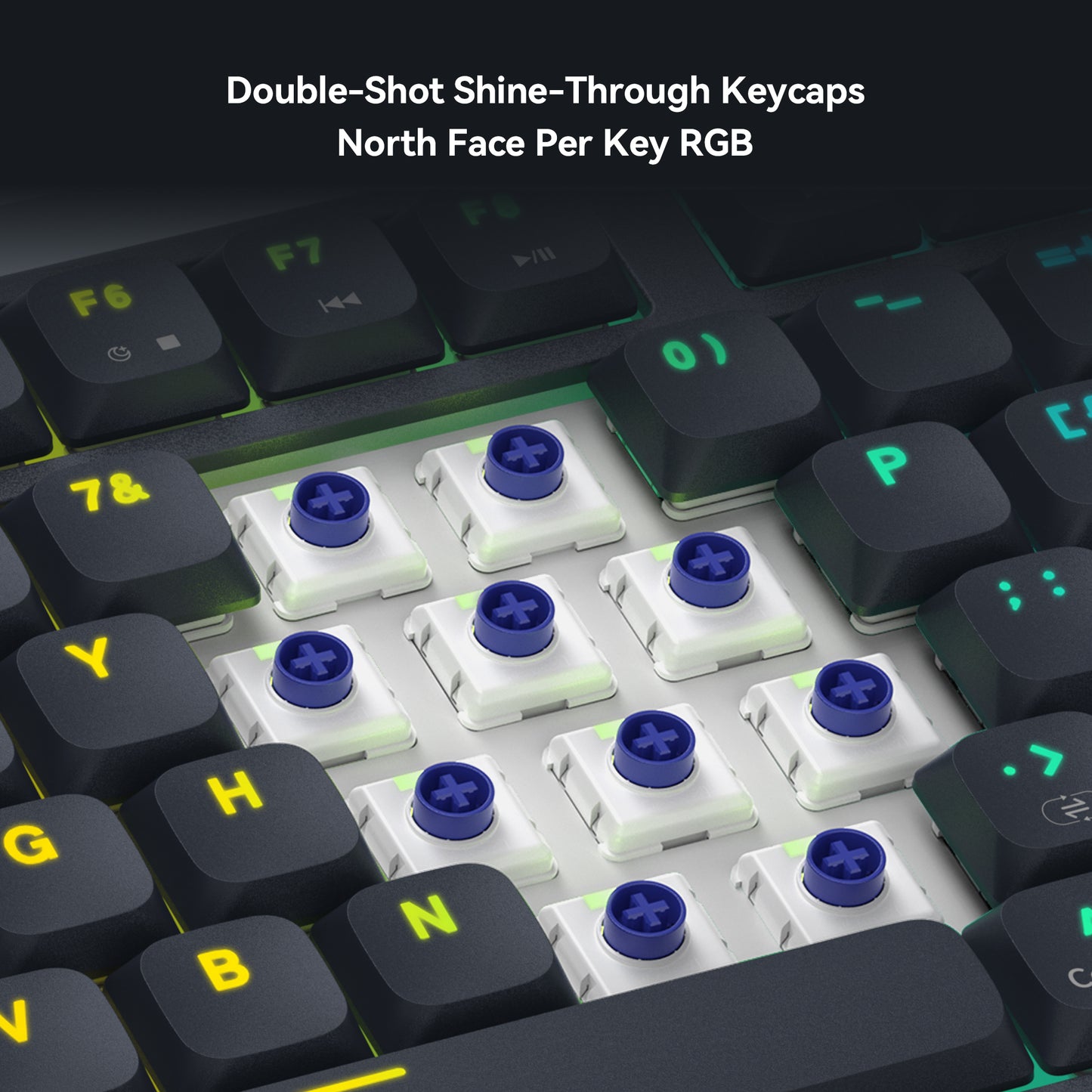Kzzi i98 low profile keyboard with shine through keycap