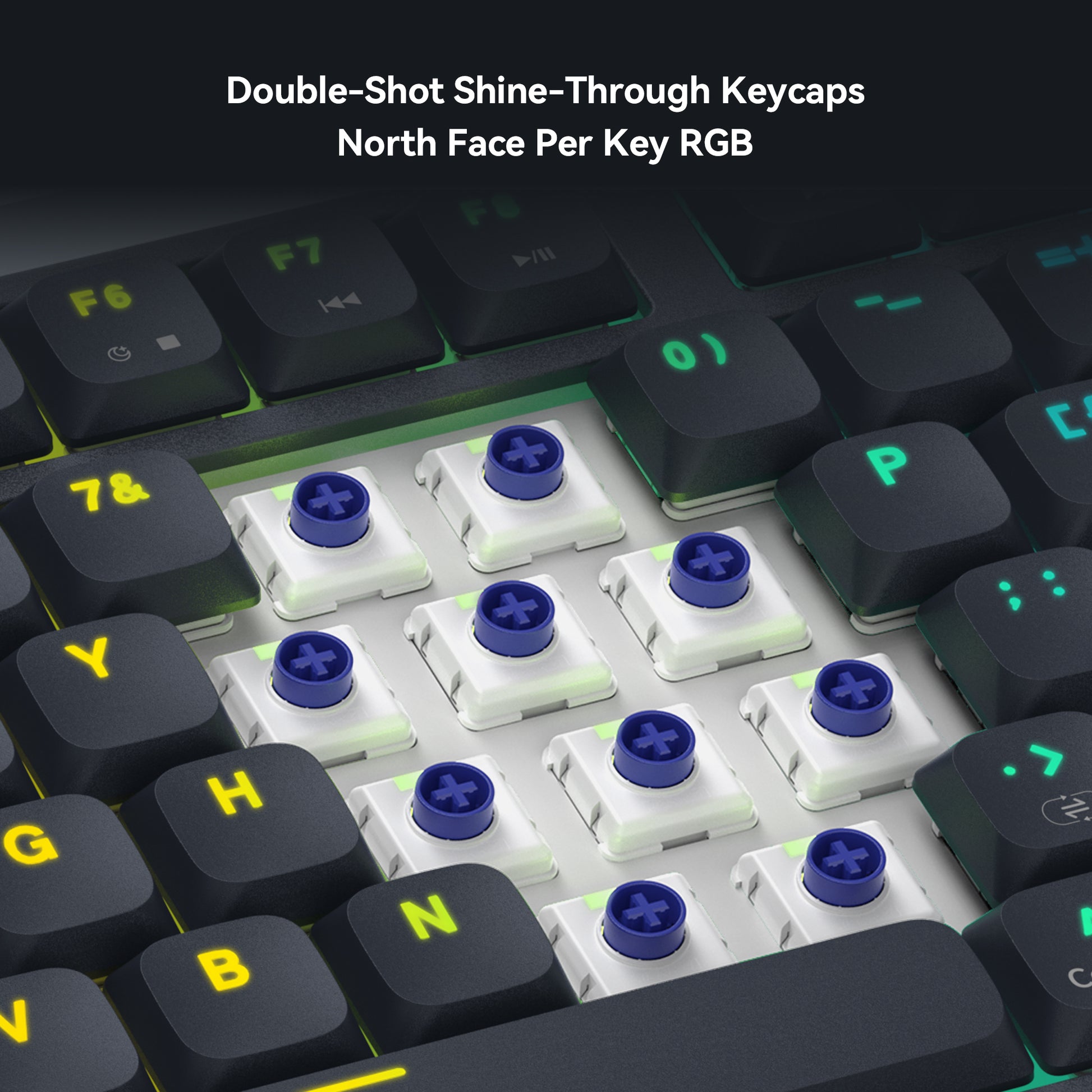 Kzzi i98 low profile keyboard with shine through keycap