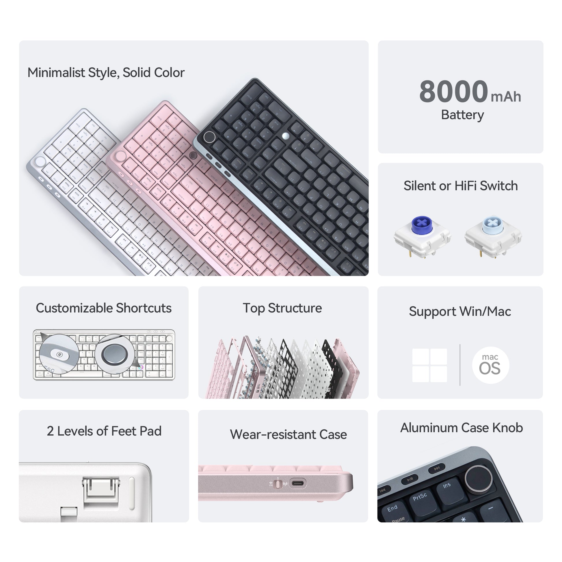 Kzzi i98 low profile mechanical keyboard selling points