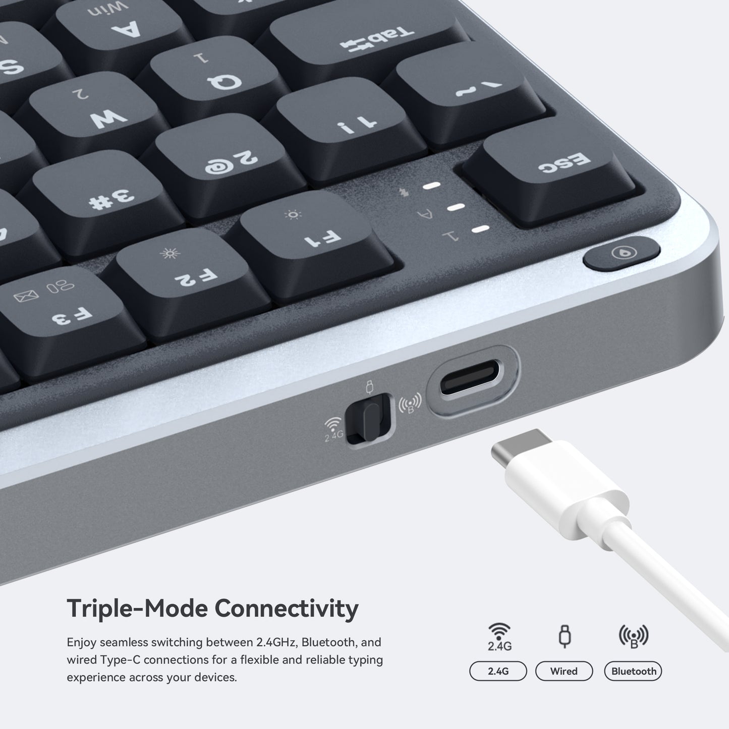 Kzzi i98 tri-mode wireless low profile keyboard