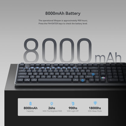 Kzzi i98 wireless low profile keyboard with large battery