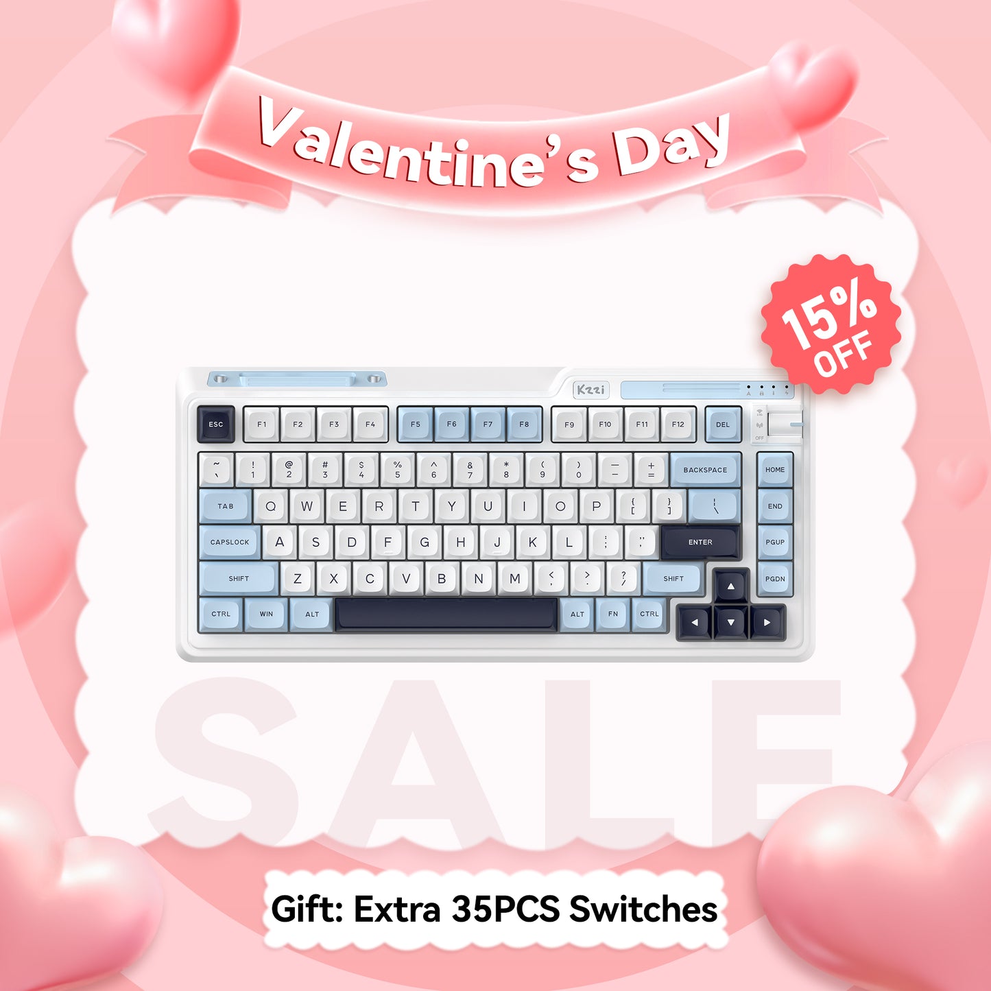 Kzzi K75v2 75% Keyboard for Gaming Office