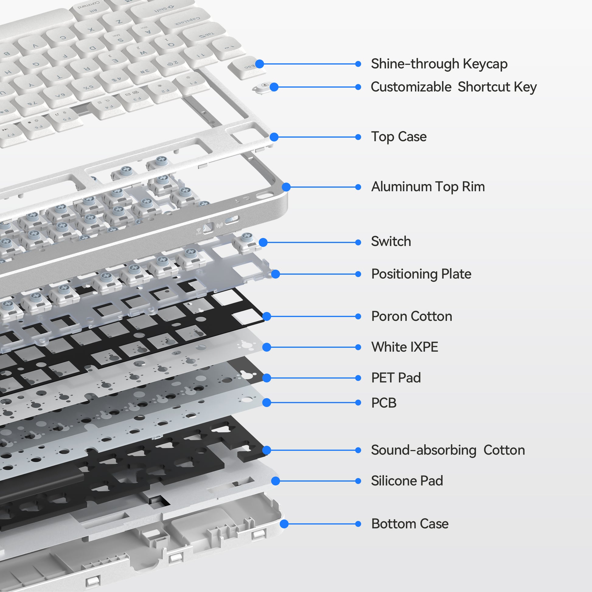 kzzi i75v2 low profile office keyboard