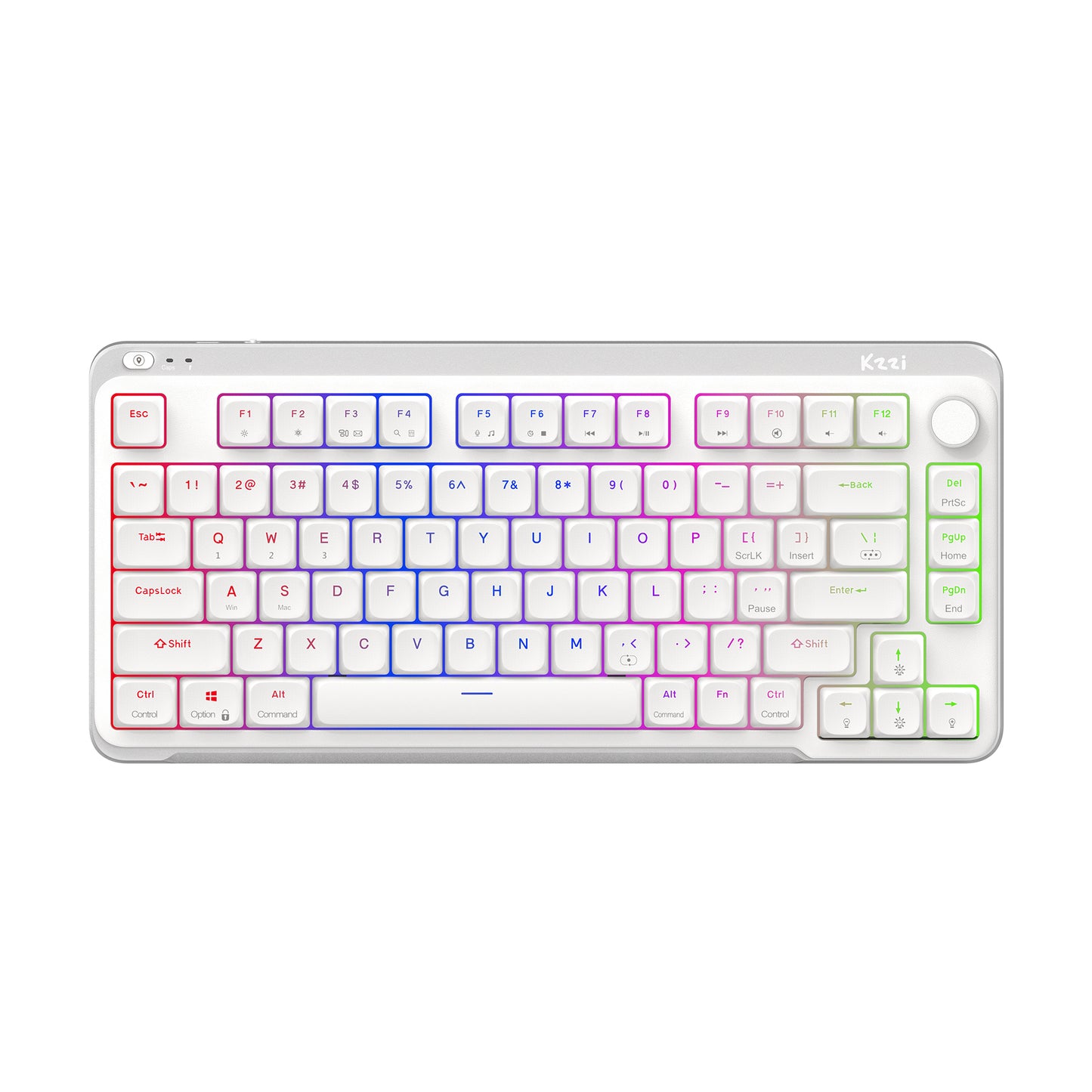 kzzi i75v2 white low profile rgb keyboard