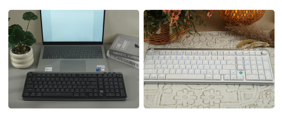 kzzi i98 black white low profile keyboard