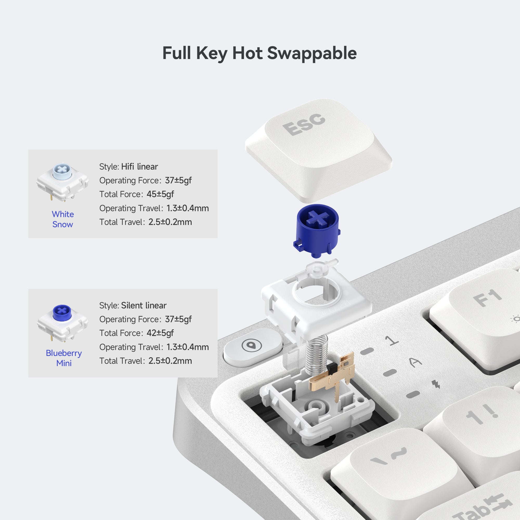 kzzi i98 light force low profile keyboard for office