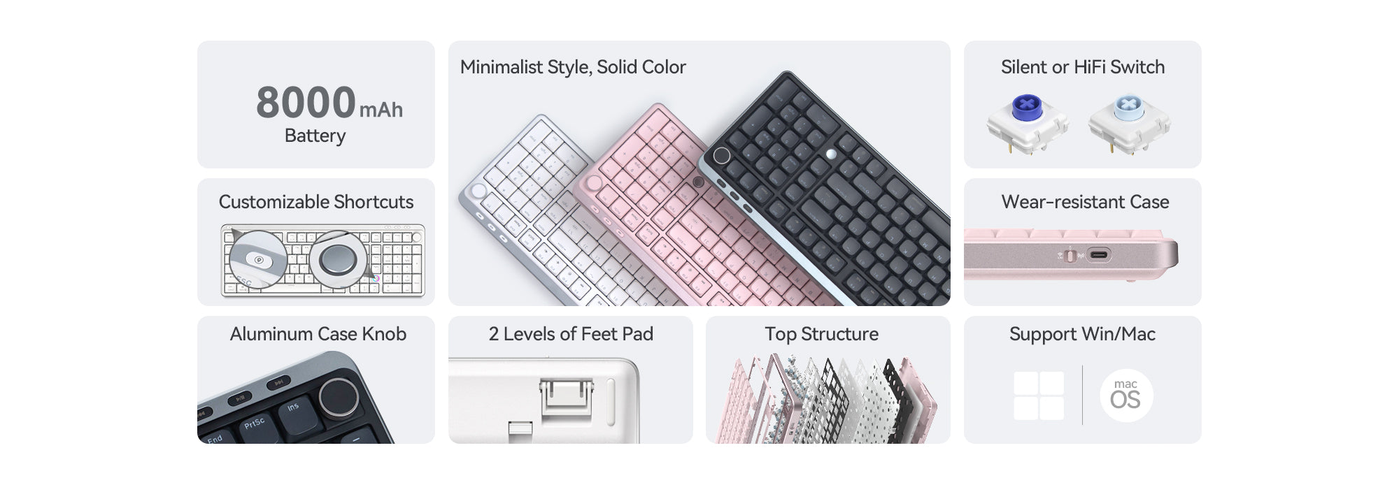kzzi i98 low profile keyboard selling points