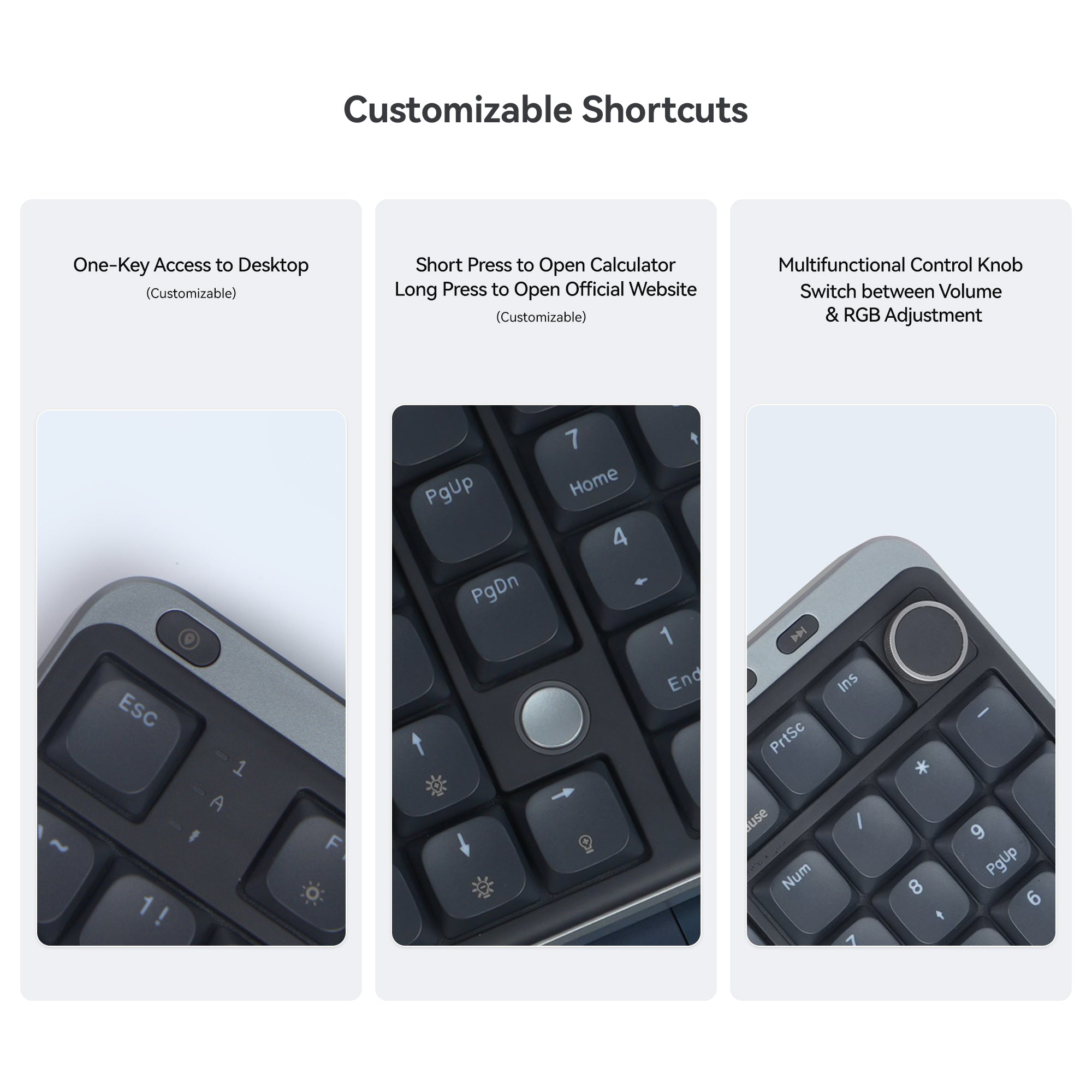 kzzi i98 low profile keyboard with customizable shortcuts