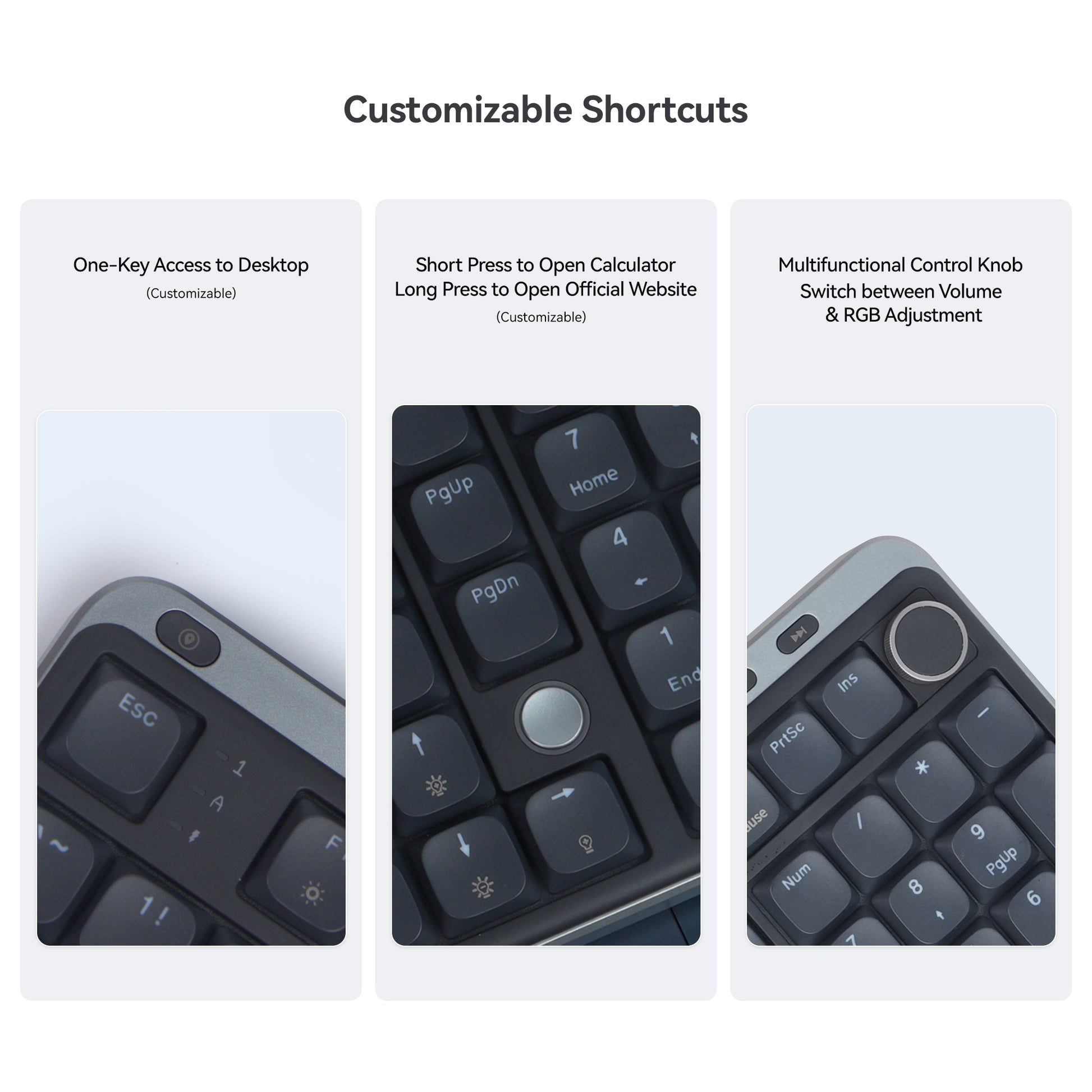 kzzi i98 low profile keyboard with customizable shortcuts