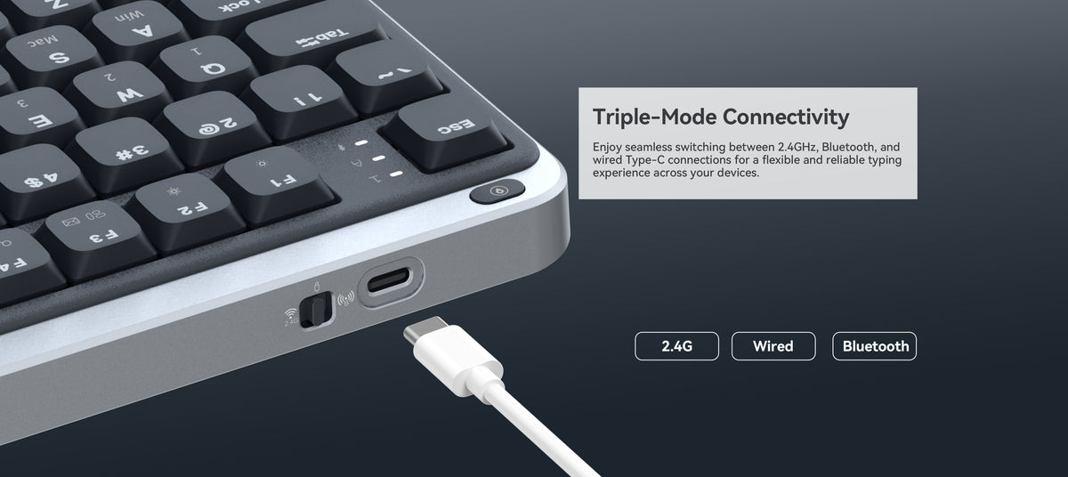 kzzi i98 wired wireless low profile keyboard