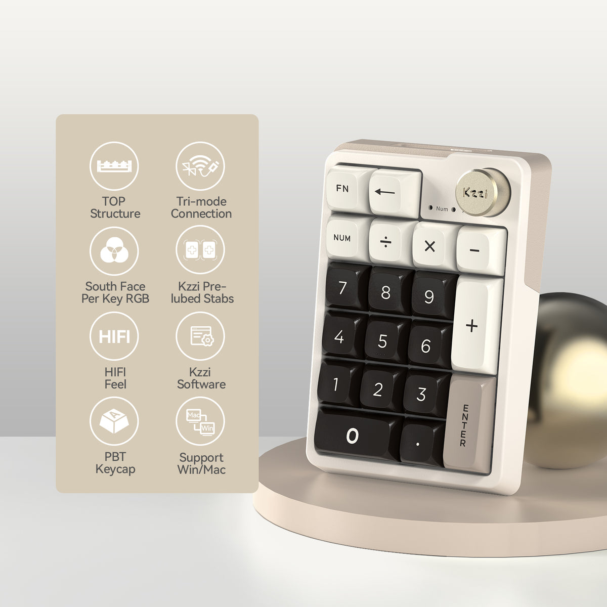 KZZI K20 Multi-function Knob Mechanical Keeboard Numpad – Kzzi store
