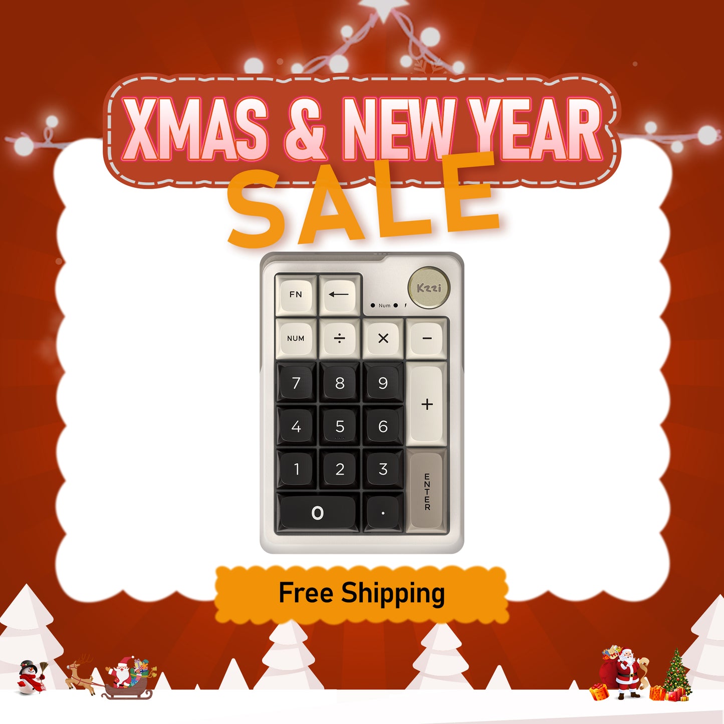 kzzi k20 numpad keyboard free shipping