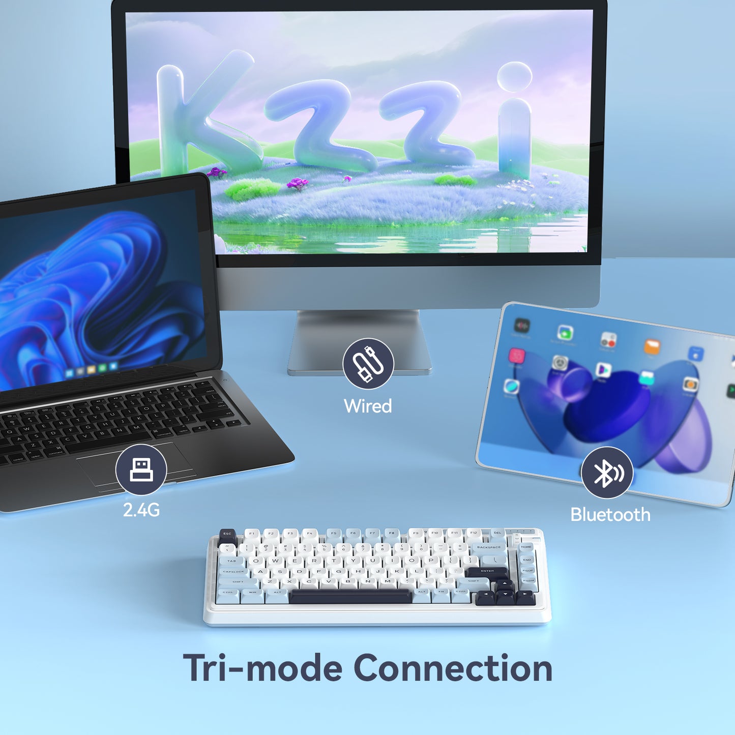 kzzi k75v2 wireless mechanical keyboard