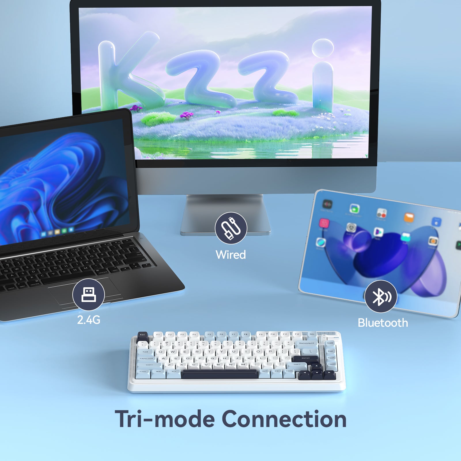 kzzi k75v2 wireless mechanical keyboard